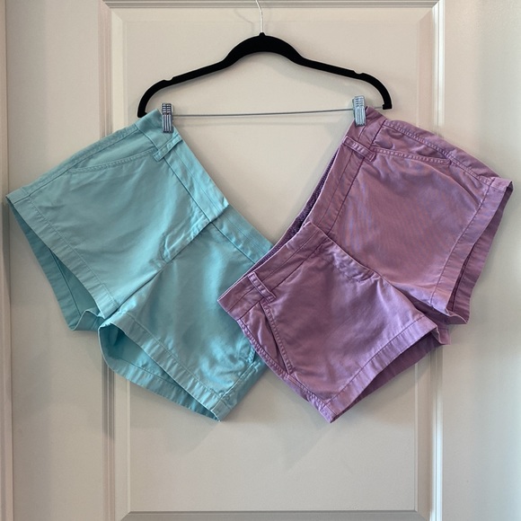 J. Crew Pants - Lot of 2 - J. Crew Classic Chino Shorts Women's Casual Lavender & Aqua